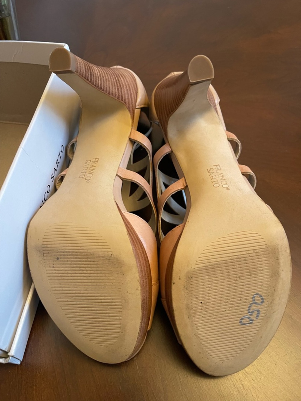 Franco Sarto Tan Strappy Heels Size 9.5M - Picture 6 of 6